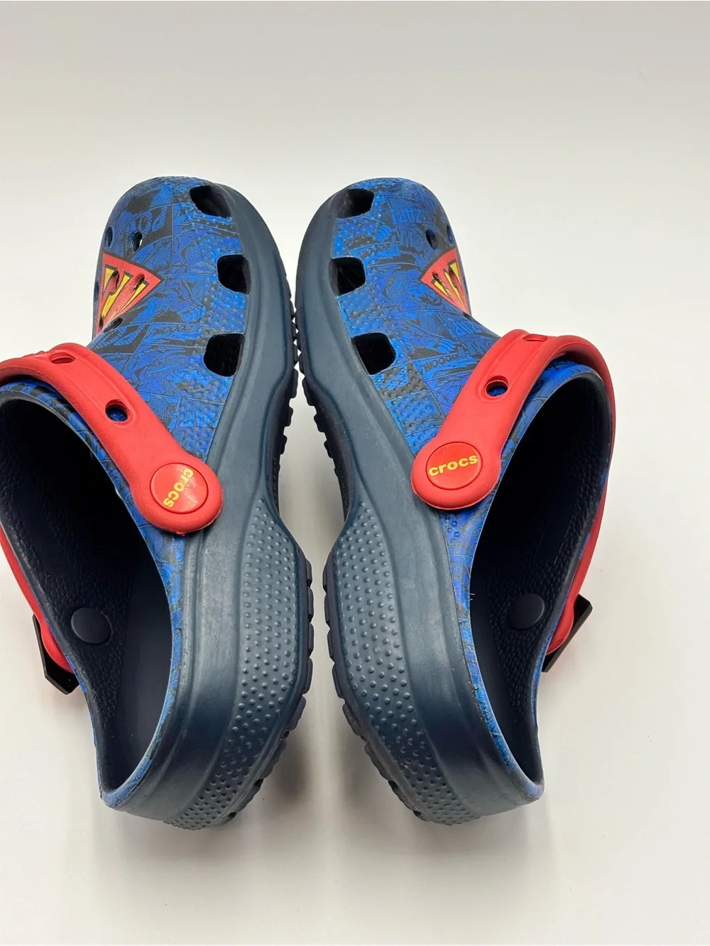 CROCS Kids Blue and Red Superman Clog Sandals J 1
